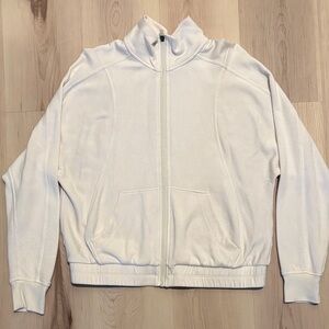 Danskin Cream Lightweight Zip-Up Jacket Small